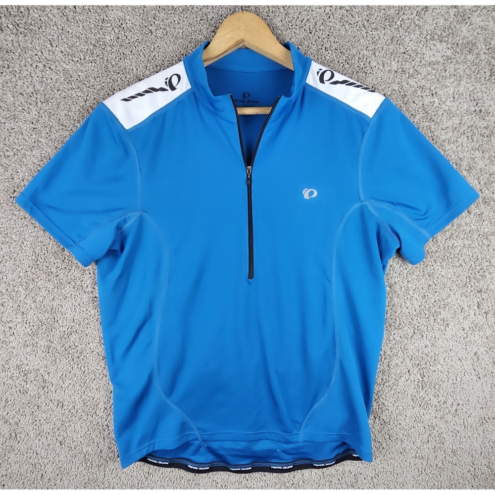 Pearl Izumi Jersey Medium Blue 1/4 Zip Pullover Cycling Lightweight Men's‎ Large
